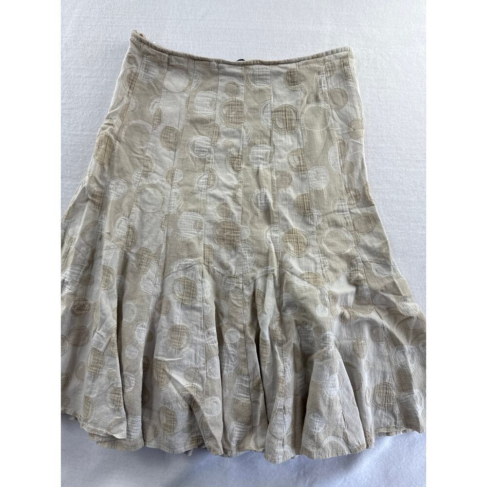 Women’s Per Una Beige & Brown Bubble Patterned Pleated Skirt Sz 12 - Picture 6 of 6